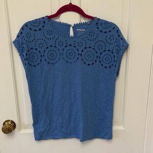 Boden Women's Blue Eyelet Blouse